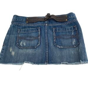 Abercrombie & Fitch Blue Denim Midi Skirt